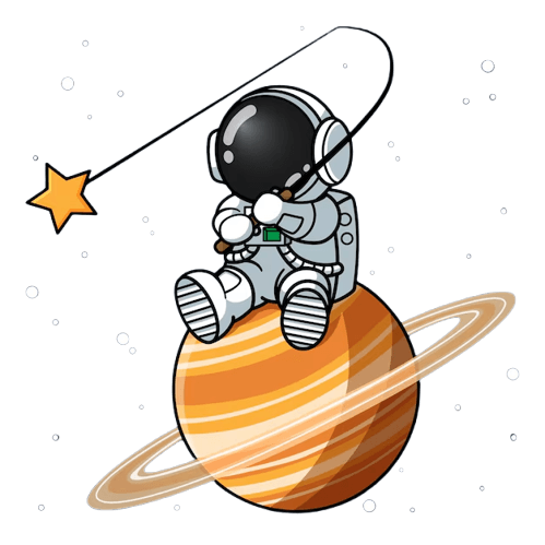 Astronaut sitting on planet